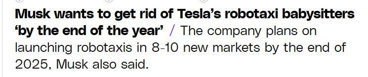 馬斯克：希望“年底前”撤掉特斯拉Robotaxi安全監控員:商貿
