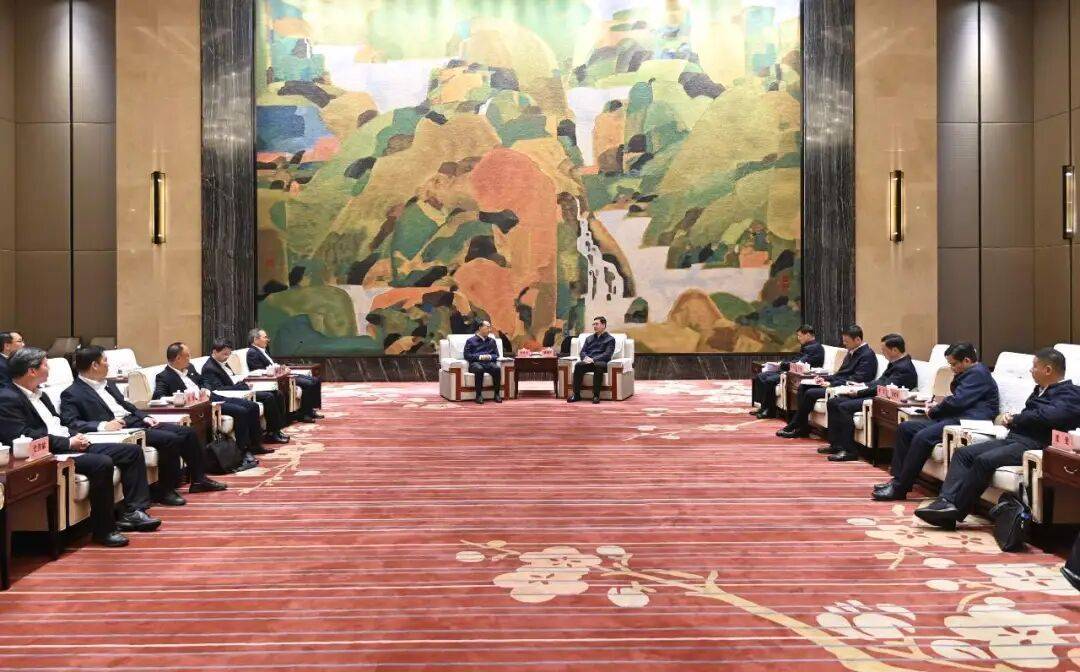 孫永才與湖北省委常委、武漢市委書記、市長盛閱春座談:商貿