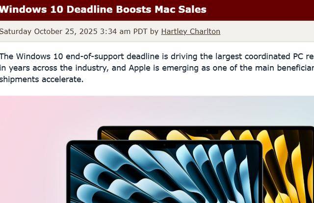 Windows 10退役引發換機潮，蘋果Mac成最大贏家:商貿